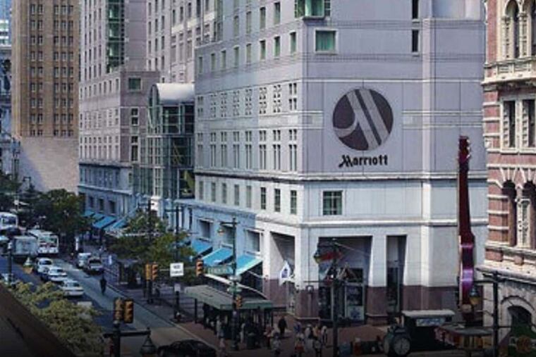 Marriott Hotel at 12th and Market Streets in Philadelphia.