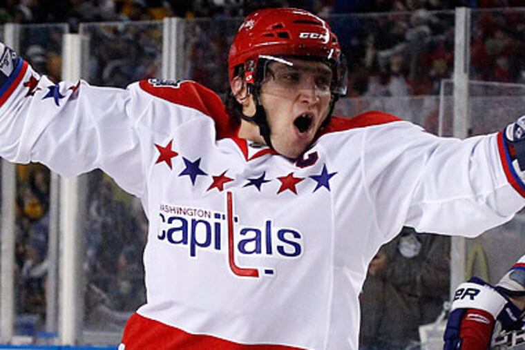 The Flyers will host Alexander Ovechkin and the Capitals tonight at the Wells Fargo Center. (Gene J. Puskar/AP file photo)
