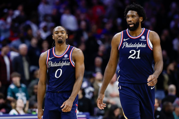 Tyrese Maxey and center Joel Embiid are the Sixers' stars, but the team is at its best when Embiid moves the ball well.
