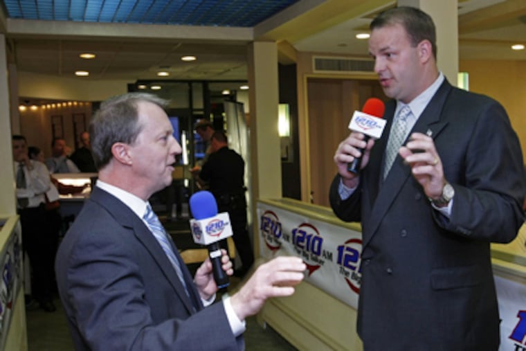 U.S. Rep. John Adler (left) and challenger Jon Runyan (right) debate at Ponzio’s in Cherry Hill. (Michael S. Wirtz / Staff Photographer)