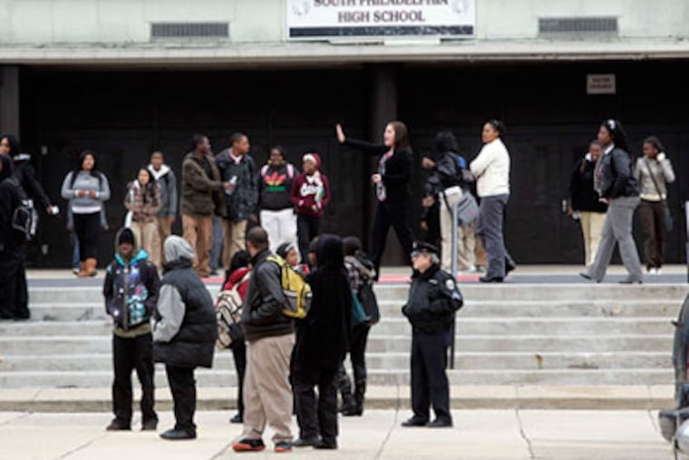 File photo of South Philadelphia High School, where incidents directed at Asian students brought attention to school violence. Now, African and Caribbean students say they are targets in Southwest Philadelphia.