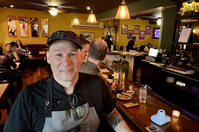 Chef Kevin Yanaga at the bar of Yanaga Kappo Izakaya, 637 N. Third St.