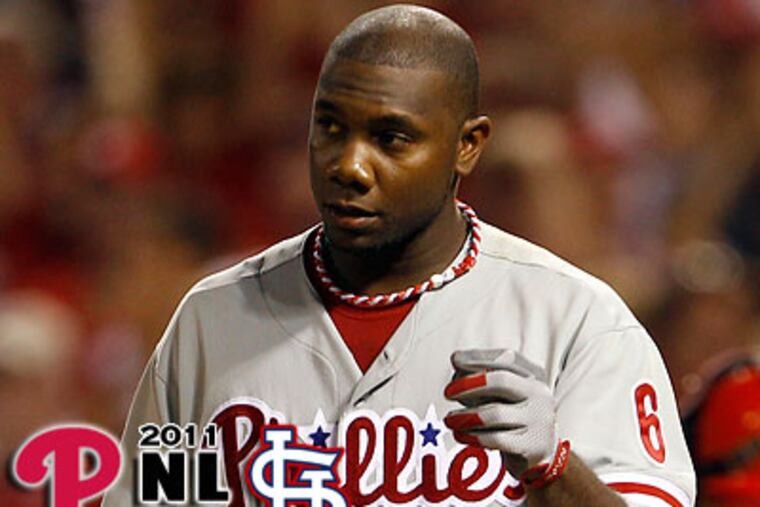 Ryan Howard was held hitless and struck out three times against the Cardinals in Game 4. (Yong Kim/Staff Photographer)