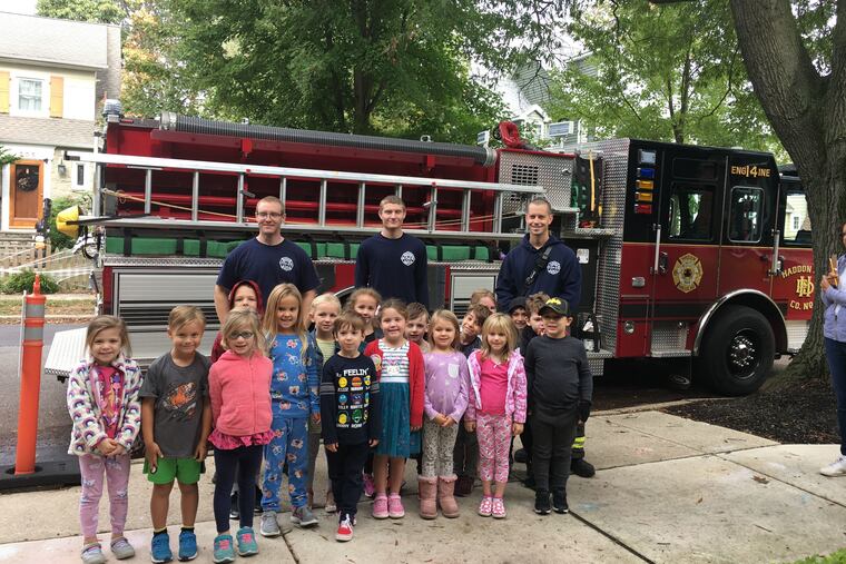 In this 2019 file photo, members of the Haddonfield Fire Department visit the Haddonfield Child Care program, which was started by a group of parents in 1985.