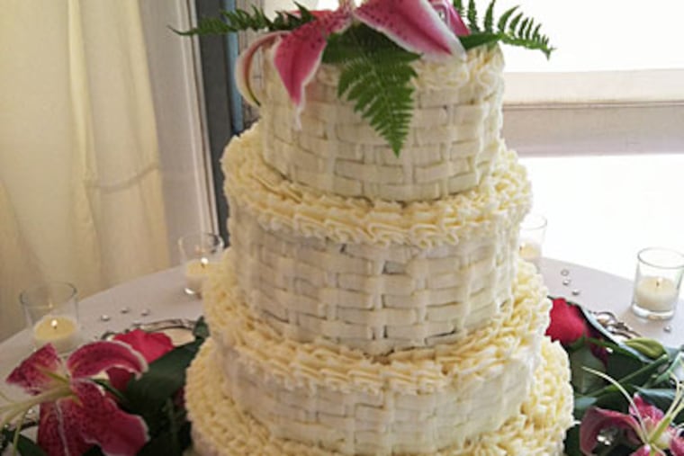 Cindy Rollins Hertneck's homemade wedding cake at the reception.