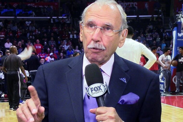 Ralph Lawlor, former Philadelphia broadcaster, who is retiring after 40 seasons with the Los Angeles Clippers.