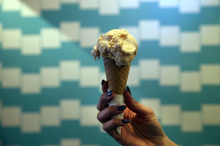 Pizza ice cream from Little Baby's at 2311 Frankford Ave. on February 9, 2016 in Philadelphia, Pa.