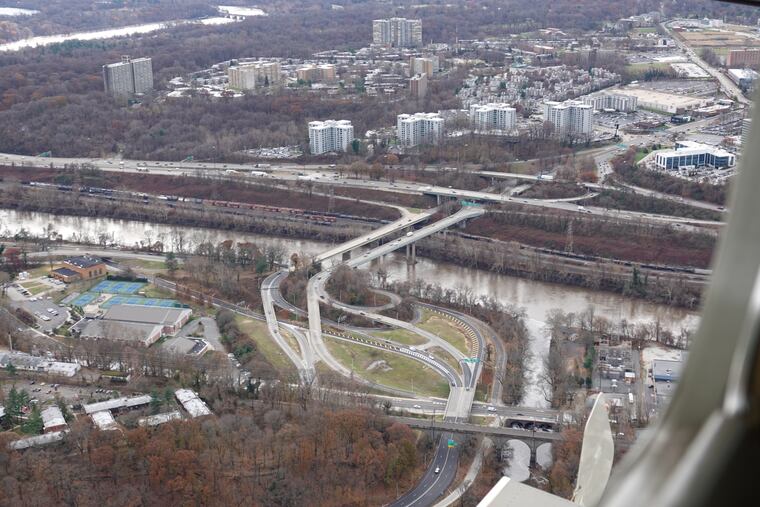 The confluence of Wissahickon Creek and Schuylkill River as seen from 1,000 feet up in Steve Kent's Cessna Nov 27, 2018.