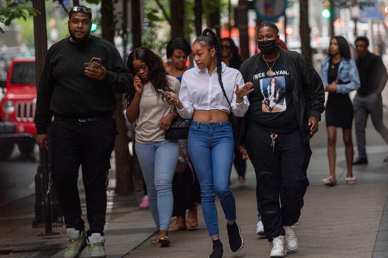 Jayana Webb's friends and family members leave the Juanita Kidd Stout Center for Criminal Justice after a preliminary hearing for Webb in 2022. Webb on Wednesday pleaded guilty in the deaths of two Pennsylvania state troopers, Martin F. Mack III and Branden T. Sisca, and a civilian Reyes Rivera Oliveras of Allentown.