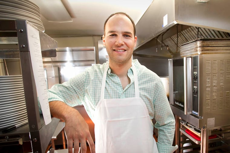 Chef Lee Wallach rents access to the kitchen at Farm & Fisherman restaurant at 1120 Pine St in Philadelphia where he runs his business Home Appetit, a Philadelphia meal delivery start up. ( ALEJANDRO A. ALVAREZ / STAFF PHOTOGRAPHER )