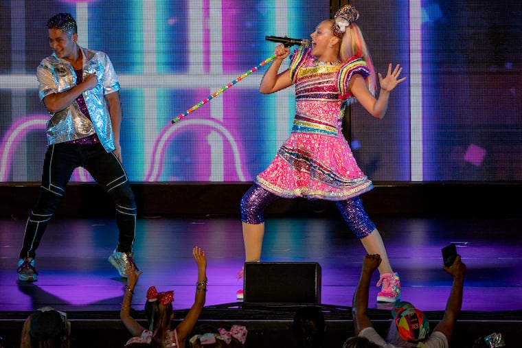 JoJo Siwa performing at Wolf Trap in Virginia. "I always knew this was what I've always wanted," the bow-headed 16-year-old pop sensation said recently. (Washington Post photo by Bonnie Jo Mount)