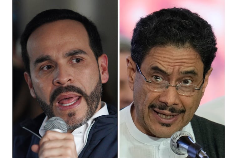 Voters in Colombia will choose between presidential candidates Abelardo de la Espriella (left) and Ivan Cepeda.