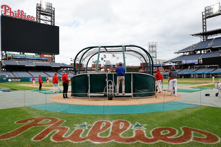 Phillies Managing Partner and Chief Executive Officer John Middleton watches batting practice at Citizens Bank Park before the NLCS games against the Arizona Diamondbacks on Oct. 15.