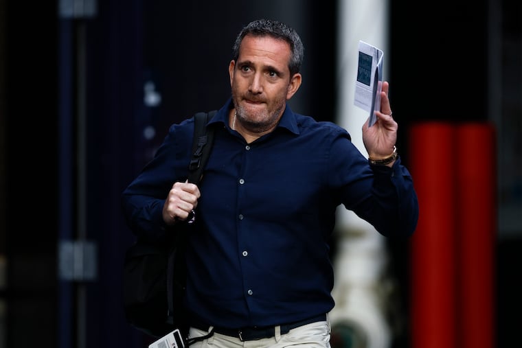 Eagles Executive Vice President/General Manager, Howie Roseman, before a preseason game against the New England Patriots at Gillette Stadium in Foxborough, Mass on Saturday, Aug. 22, 2026.