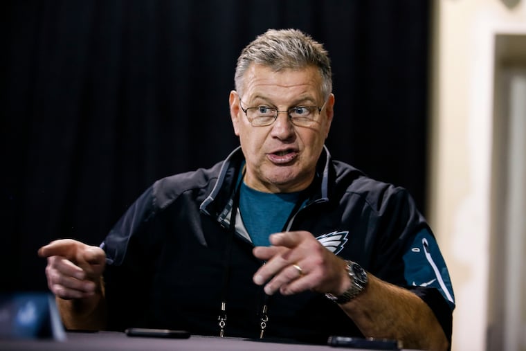 Eagles offensive line coach Jeff Stoutland said Nick Sirianni will decide the starter at left tackle, with Stoutland's input.