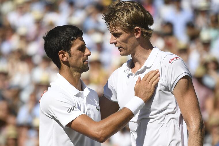 Kevin Anderson (right) will miss the Freedoms' WTT competition later this week after falling to Novak Djokovic in the Wimbledon final on Sunday.
