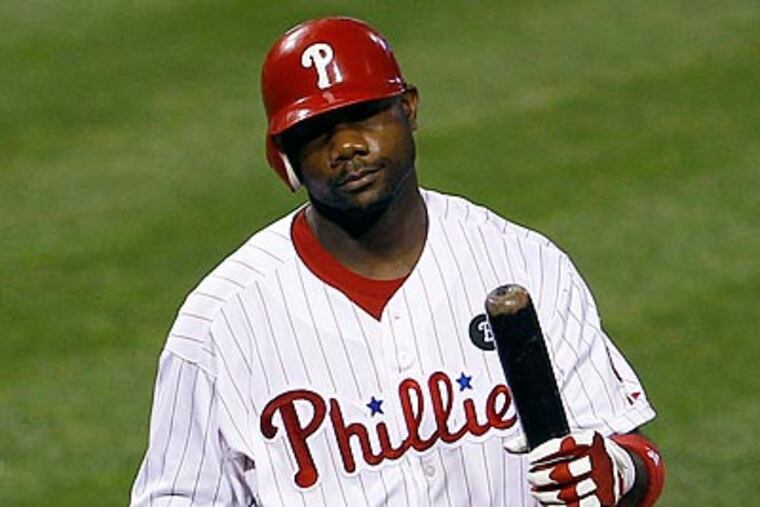 Ryan Howard was hitless in four at-bats, striking out twice, Thursday night against the Rockies. (Yong Kim/Staff Photographer)