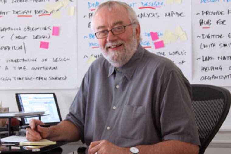 This undated photo provided by the Smithsonian's Cooper-Hewitt, National Design Museum shows Director Bill Moggridge. Moggridge, a British industrial designer who designed an early portable computer with the flip-open shape that is common today, has died. He was 69. The museum said Moggridge, its director since 2010, died on Saturday, Sept. 8, 2012 from cancer. (AP Photo/Cooper-Hewitt, National Design Museum)