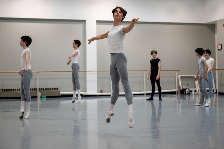 Blake Metcalf in class at the Rock School for Dance. He won first place in the senior men category at Youth America Grand Prix Final.
