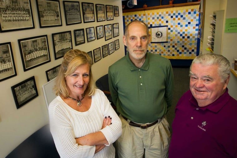 Dance organizer Janet LaBar, Councilman Chuck Lehman (center), and Jack Moore, a lifelong Oaklyn resident, are ready for the birthday bash with an homage to Dancette.