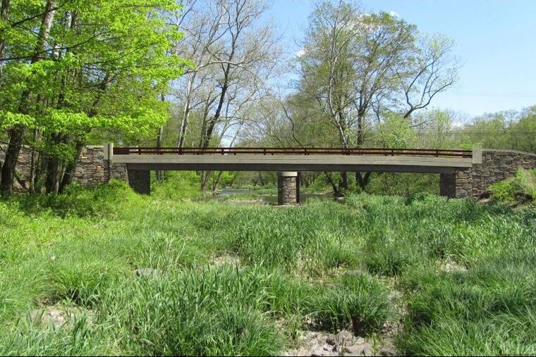 A rendition of a replacement for the Headquarters Road Bridge spanning Tinicum Creek in Bucks County.
