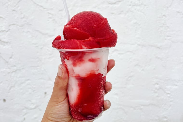 Cherry and lemon water ice from Morrone's Water Ice, 200 N. 63rd Street.