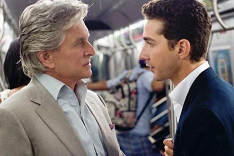 Michael Douglas reprises his role as financier Gordon Gekko, and Shia LaBeouf plays idealistic stock analyst Jake Moore.