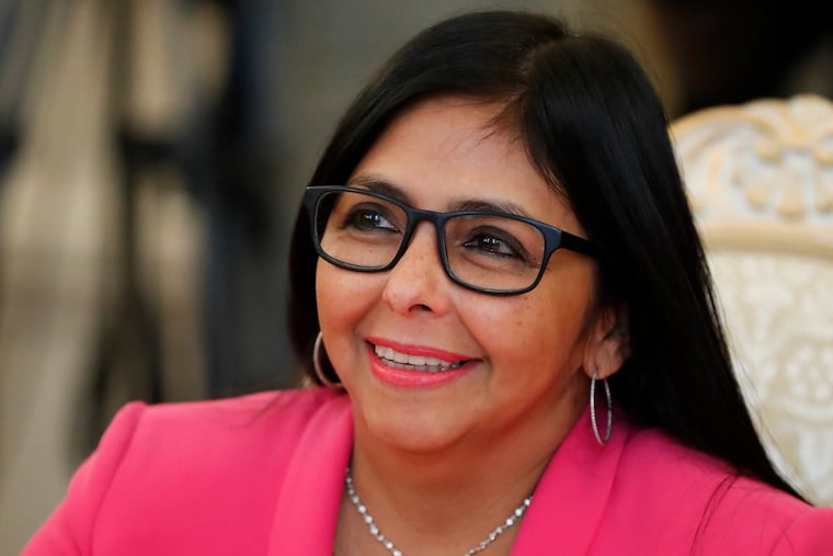 Delcy Rodriguez was sworn in as Venezuela's interim president on Monday.