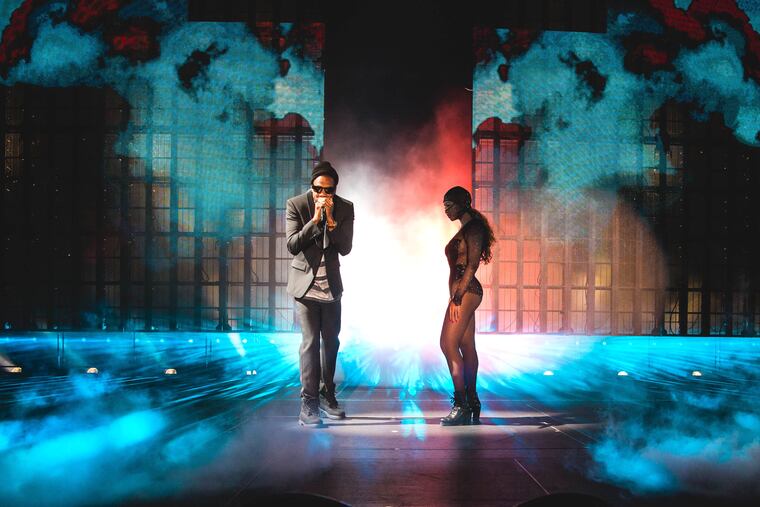 JAY Z and Beyonce perform during the On The Run tour at Citizens Bank Park on Saturday, July 5, 2014, in Philadelphia.