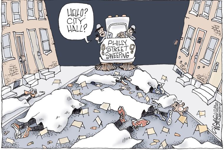 Sweeping up murder in Philadelphia.