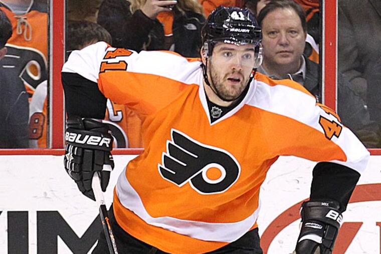 The Flyers' Andrej Meszaros. (Yong Kim/Staff Photographer)