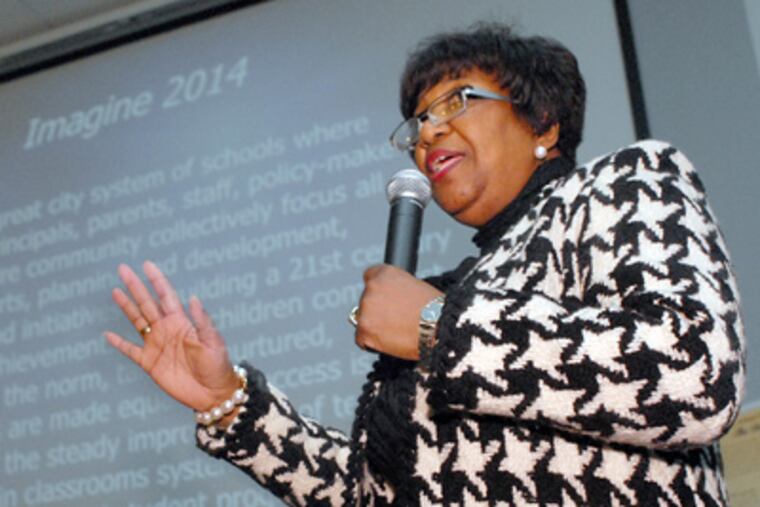 Philadelphia school superintendent Arlene Ackerman is working with Philadelphia Federation of Teachers president Jerry Jordan to come to terms on a mulityear contract for teachers. (April Saul / Staff Photographer)