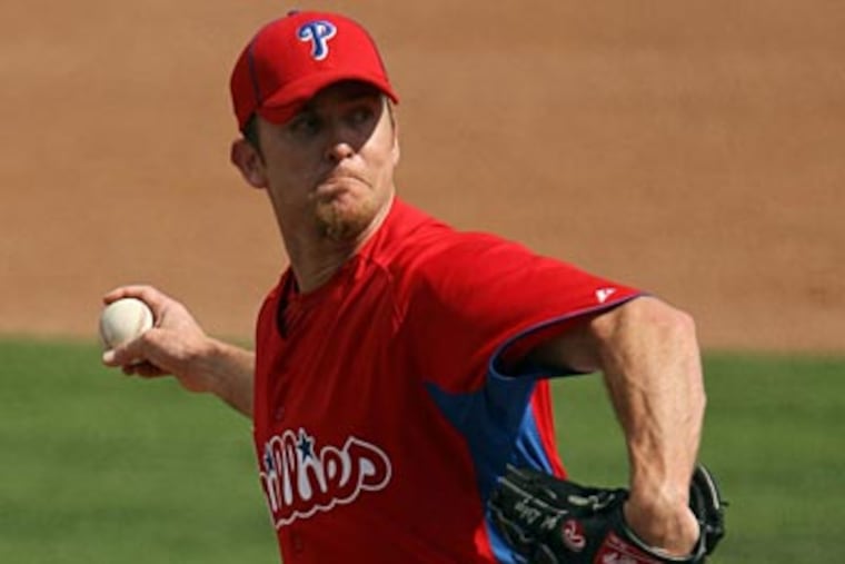An MRI exam revealed a small tear in the posterior rotator cuff of Brad Lidge's right shoulder. (Yong Kim/Staff Photographer)