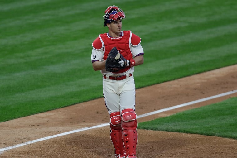Phillies catcher J.T. Realmuto on the field against the St. Louis Cardinal on Saturday, April 17, 2021 in Philadelphia.