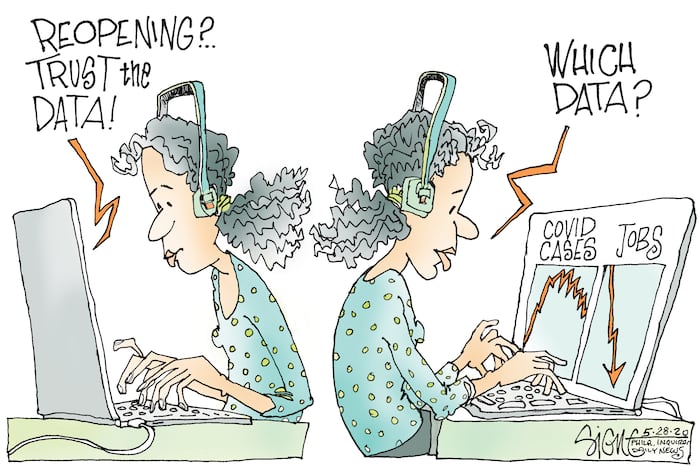 Open Data Cartoon Political Cartoon: Follow the data to reopen