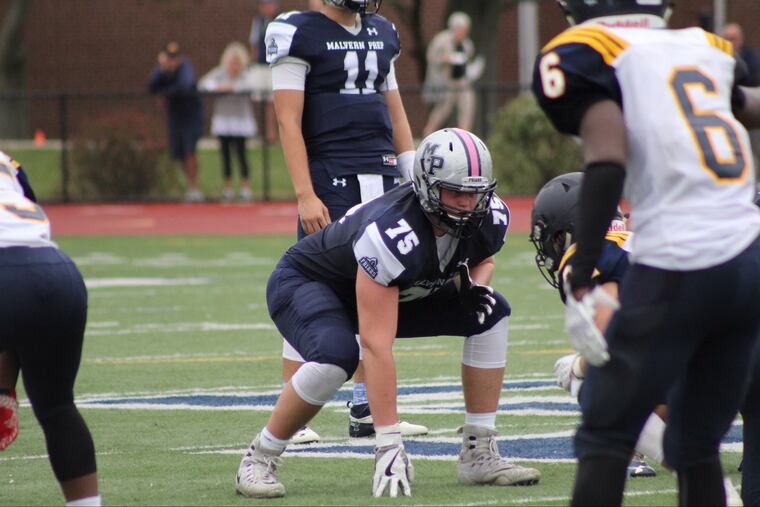 Malvern Prep senior offensive tackle Jake Hornibrook (75).