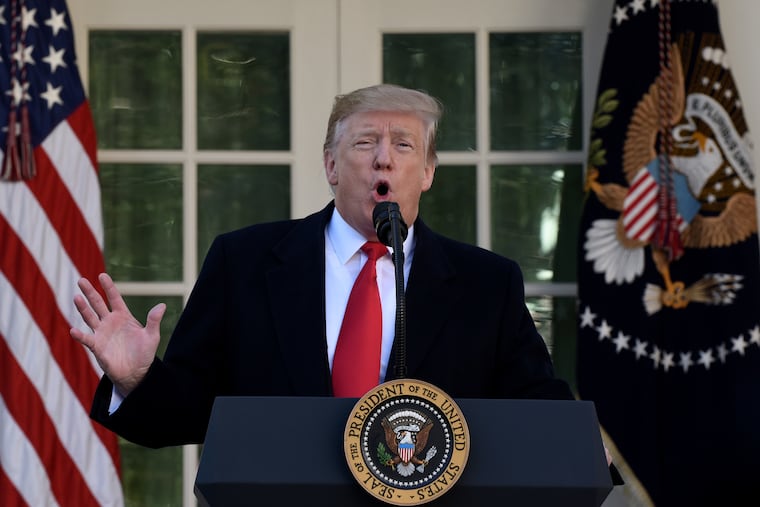 President Donald Trump makes a statement announcing that a deal has been reached to reopen the government through Feb. 15.