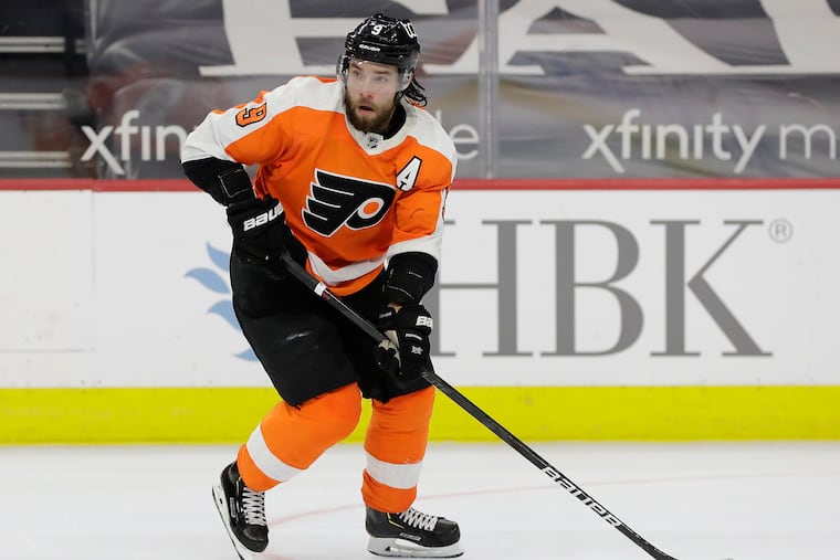 Flyers defenseman Ivan Provorov skates with the puck against the New Jersey Devils on Monday, May 10, 2021.