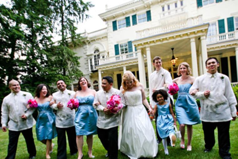 Lauren Rocca & Chester Villanueva were married June 4, 2010 at Glen Foerd on the Delaware in Philadelphia. (Kamila Harris Photography)