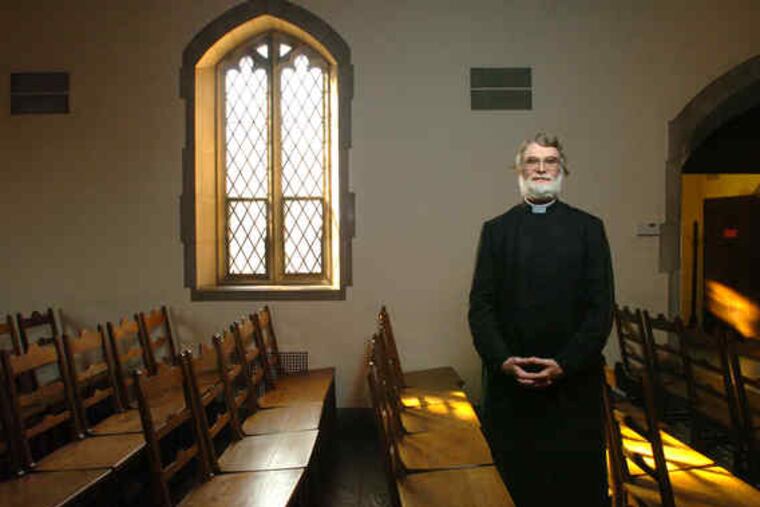 The Rev. David Ousley of the breakaway St. James the Less in the Chapel of Peace at West Laurel Hill Cemetery, Bala Cynwyd. His parish lost its East Falls building in a diocesan dispute.