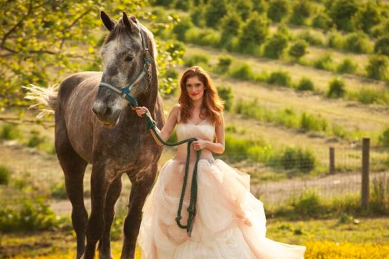 Ombre tulle ball gown with pick-up skirt, David's Bridal, $1,348.