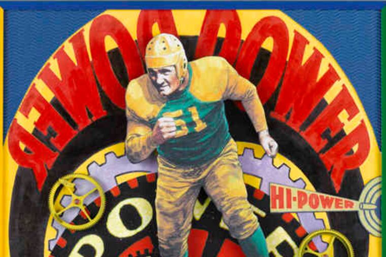 "Power Gear," one of the collages by Steve Sabol, will be exhibitedat the Manayunk Arts Festival June 26 and 27.