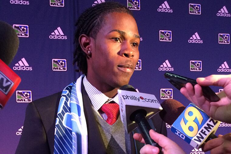 The Union took University of Connecticut and Jamaica national team goalkeeper Andre Blake with the No. 2 overall selection in the 2014 Major League Soccer SuperDraft. (Sami Corrado/Philly.com)