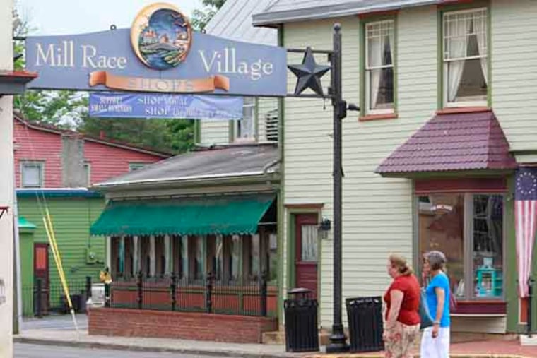 Mill Race Village sign along Washington Street, Mt. Holly, NJ. July 10, 2013( AKIRA SUWA / Staff Photographer )