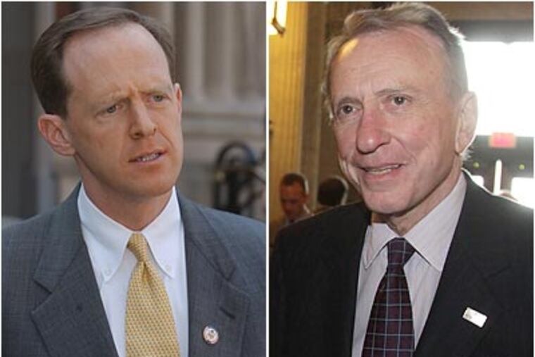 Pennsylvania Sen. Arlen Specter (right) beat Pat Toomey (left) by only 17,000 votes in the 2004 Senate primary. (File photos)