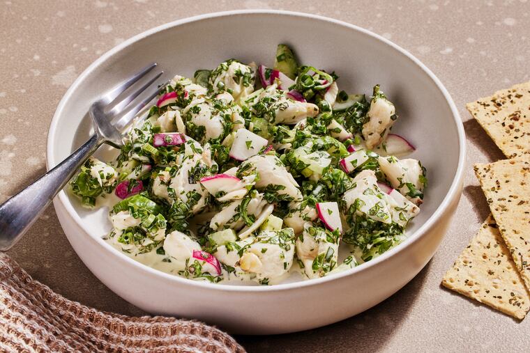 Raw spring radishes lend a colorful crunch to salads. MUST CREDIT: Justin Tsucalas/For The Washington Post