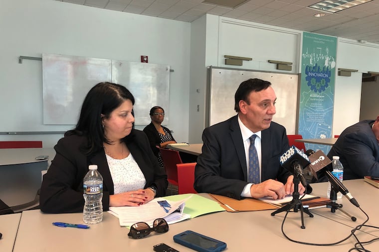 Director of the Mayor's Office of Labor Relations Monica Marchetti Brock and Deputy Director William Twardzik provide a six-month update on the city's new sexual harassment policy. Photo from 2019.
