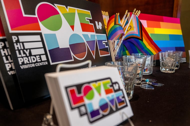 Items at the Philly Pride Visitor Center as it opens iWednesday, Feb. 25, 2026, in the heart of the city’s Gayborhood at 12th & Locust Streets. It is one of America's first visitor centers dedicated to welcoming LGBTQ+ travelers and allies. Guests can learn about Philadelphia's pioneering role in the fight for equal rights while accessing essential resources like maps, itinerary planning, and a curated introduction to the best queer and queer-friendly experiences across the City and the Commonwealth of Pennsylvania.