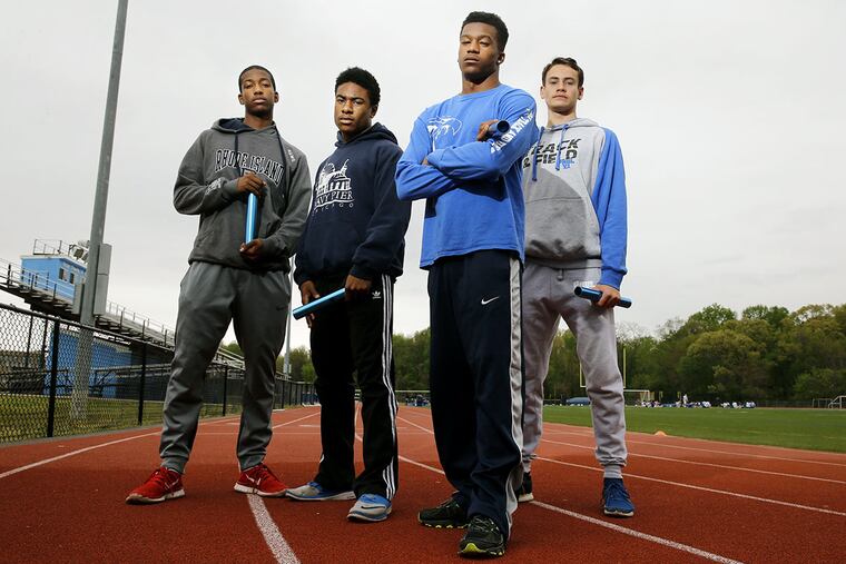 Paul VI runners (from left) Maxwell Dickens, Rich Bush, Stefone Moore-Green, and Antonio Tarantino.