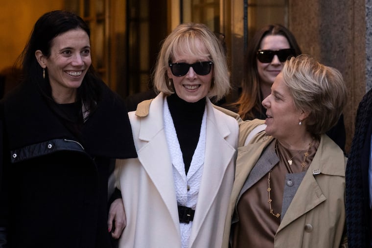 E. Jean Carroll leaves Federal court on Friday in New York. A jury has awarded an additional $83.3 million to Carroll, who says former President Donald Trump damaged her reputation by calling her a liar after she accused him of sexual assault.